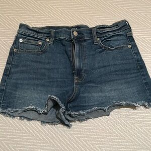 Denim shorts frayed hem